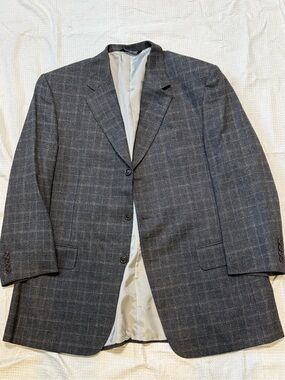 Samuelsohn for Harry Rosen 44R men’s Charcoal Plaid Blazer - Classic